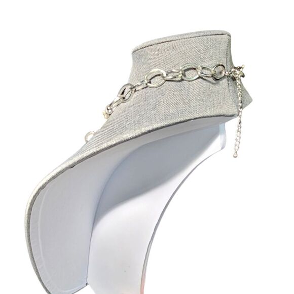 Pearlescent Silver-tone Link Gala Statement Necklace - Picture 8 of 11